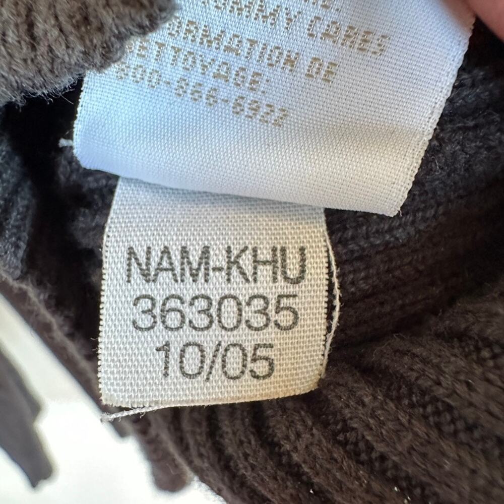 Tommy Hilfiger Vintage Cable Knit Sweater Pullover V-Neck Preppy Classic Black - Picture 8 of 10